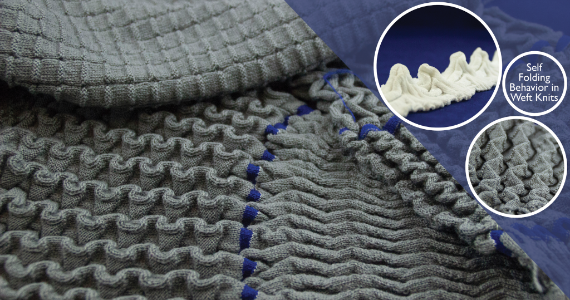 Self Folding behavior in Weft Knits